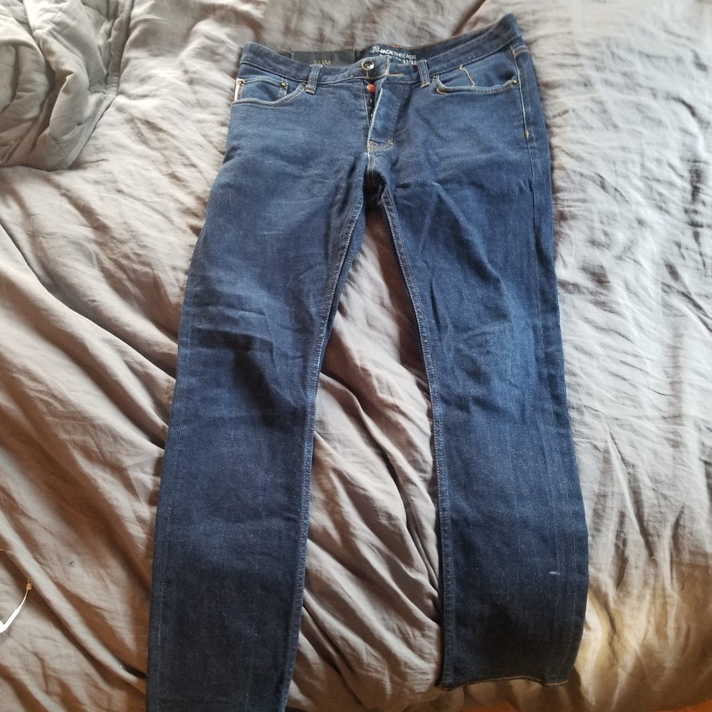 Jack Threads slim-fit blue jeans